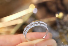 Load image into Gallery viewer, LUOWEND 18K White Gold Real Natural Diamond Ring for Women