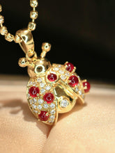 Load image into Gallery viewer, LUOWEND 18K White/Yellow Gold Fine Jewelry Real Natural Ruby Pendant for Women