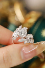 Load image into Gallery viewer, LUOWEND 18K White Gold Real Natural Diamond Ring for Women