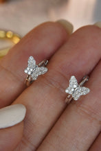 Load image into Gallery viewer, LUOWEND 18K White Gold Real Natural Diamond Hoop Earrings for Women