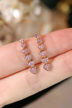 Load image into Gallery viewer, LUOWEND 18K Yellow Gold Real Natural Pink Diamond Drop Earrings for Women