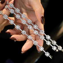 Load image into Gallery viewer, LUOWEND 18K White Gold Real Natural Diamond Bracelet for Women