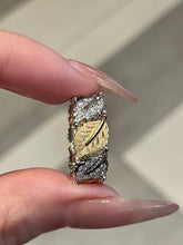 Load image into Gallery viewer, LUOWEND 18K White+Yellow Gold Natural Diamond Ring for Women