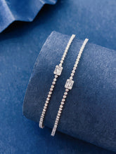Load image into Gallery viewer, LUOWEND 18K White Gold Natural Diamond Bracelet for Women