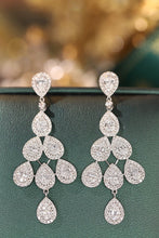 Load image into Gallery viewer, LUOWEND 18K White Gold Real Natural Diamond Drop Earrings for Women
