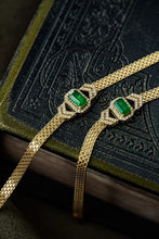Load image into Gallery viewer, LUOWEND 18K Yellow Gold Real Natural Emerald Bracelet for Women