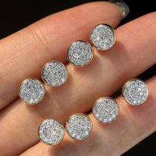 Load image into Gallery viewer, LUOWEND 18K Yellow Gold Natural Diamond Earrings for Women
