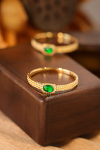 Load image into Gallery viewer, LUOWEND 18K Yellow Gold Natural Emerald Ring for Women