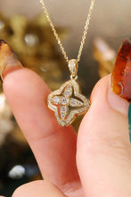 Load image into Gallery viewer, LUOWEND 18K Yellow Gold Natural Diamond Pendant Necklace for Women