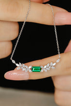 Load image into Gallery viewer, LUOWEND 18K White Gold Real Natural Emerald Necklace for Women