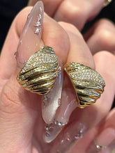 Load image into Gallery viewer, LUOWEND 18K Yellow Gold Natural Diamond Earrings for Women