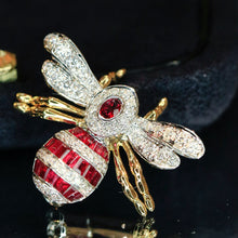 Load image into Gallery viewer, LUOWEND 18K Yellow Gold Natural Ruby/Emerald Pendant for Women