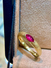 Load image into Gallery viewer, LUOWEND 18K Yellow Gold Natural Ruby Ring for Women
