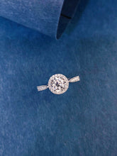 Load image into Gallery viewer, LUOWEND 18K White Gold Natural Diamond Ring for Women