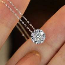 Load image into Gallery viewer, LUOWEND 18K White Gold Real Natural Diamond Necklace for Women