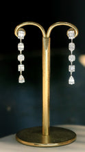 Load image into Gallery viewer, LUOWEND 18K White Gold Natural Diamond Earrings for Women