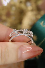 Load image into Gallery viewer, LUOWEND 18K White Gold Natural Diamond Ring for Women