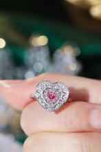Load image into Gallery viewer, LUOWEND 18K White Gold Natural Pink Diamond Ring for Women
