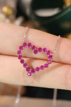 Load image into Gallery viewer, LUOWEND 18K White Gold Natural Ruby Pendant Necklace for Women