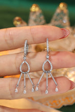 Load image into Gallery viewer, LUOWEND 18K White Gold Real Natural Diamond Drop Earrings for Women