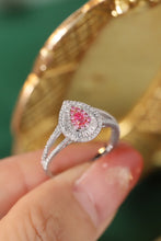 Load image into Gallery viewer, LUOWEND 18K White Gold Real Natural Pink Diamond Ring for Women