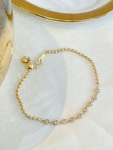 Load image into Gallery viewer, LUOWEND 18K White or Yellow Gold Natural Diamond Bracelet for Women