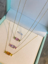 Load image into Gallery viewer, LUOWEND 18K Yellow Gold Natural Color Sapphire Necklace for Women