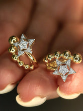 Load image into Gallery viewer, LUOWEND 18K Yellow Gold Natural Diamond Earrings for Women