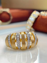 Load image into Gallery viewer, LUOWEND 18K White+Yellow Gold Fine Jewelry Real Natural Diamond Ring for Women
