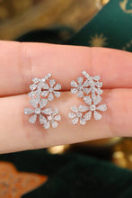 Load image into Gallery viewer, LUOWEND 18K White Gold Natural Diamond Earrings for Women