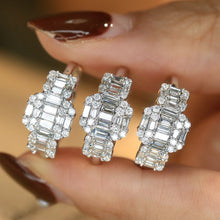 Load image into Gallery viewer, LUOWEND 18K White Gold Real Natural Diamond Ring for Women