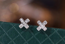 Load image into Gallery viewer, LUOWEND 18K White Gold Real Natural Diamond Stud Earrings for Women
