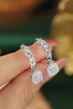 Load image into Gallery viewer, LUOWEND 18K White Gold Real Natural Diamond Hoop Earrings for Women