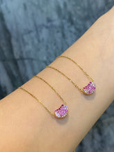 Load image into Gallery viewer, LUOWEND 18K Yellow Gold Natural Pink Sapphire for Women