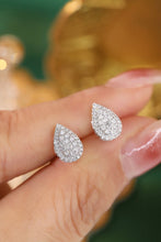 Load image into Gallery viewer, LUOWEND 18K White Gold Real Natural Diamond Stud Earrings for Women