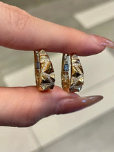 Load image into Gallery viewer, LUOWEND 18K Yellow Gold Natural Diamond Stud Earrings for Women