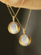 Load image into Gallery viewer, LUOWEND 18K Yellow Gold Natural Diamond Pendant Necklace for Women