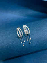 Load image into Gallery viewer, LUOWEND 18K White Gold Natural Diamond Earrings for Women