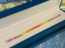 Load image into Gallery viewer, LUOWEND 18K Yellow Gold Natural Color Sapphire Bracelet for Women