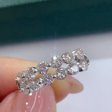 Load image into Gallery viewer, LUOWEND 18K White Gold Natural Diamond Ring for Women