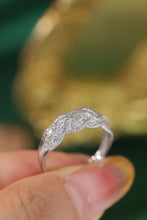 Load image into Gallery viewer, LUOWEND 18K White Gold Real Natural Diamond Ring for Women