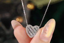 Load image into Gallery viewer, LUOWEND 18K White Gold Real Natural Diamond Pendant Necklace for Women