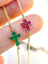 Load image into Gallery viewer, LUOWEND 18K Yellow Gold Natural Emerald Bracelet for Women