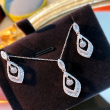 Load image into Gallery viewer, LUOWEND 18K White Gold Natural Diamond Earrings for Women