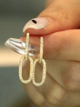 Load image into Gallery viewer, LUOWEND 18K White or Yellow Gold Natural Diamond Earrings for Women