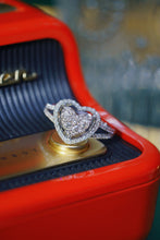 Load image into Gallery viewer, LUOWEND 18K White Gold Real Natural Diamond Ring for Women
