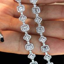 Load image into Gallery viewer, LUOWEND 18K White Gold Real Natural Diamond Bracelet for Women