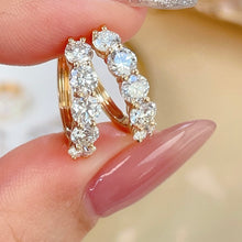Load image into Gallery viewer, LUOWEND 18K White/Yellow Gold Fine Jewelry Real Natural Diamond Hoop Earrings for Women