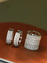 Load image into Gallery viewer, LUOWEND 18K White Gold Natural Diamond Earrings for Women
