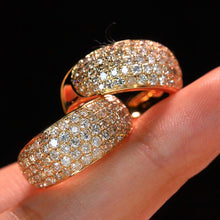 Load image into Gallery viewer, LUOWEND 18K Yellow Gold Real Natural Diamond Ring for Women